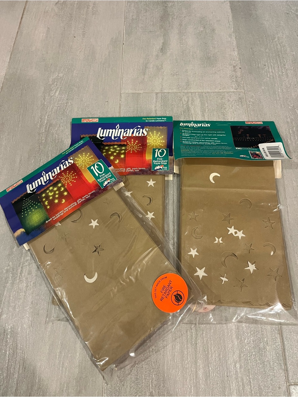 NWT N10 Pack Luminarias Stars & Moons
Fire Retardant Paper Bags Light
Styles USA